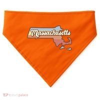 Massachusetts Retro Sunset Logo USA-Made Doggie Bandana thumb 0