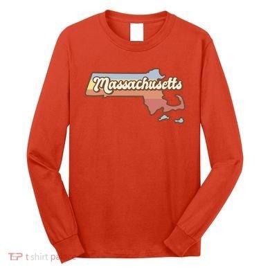 Massachusetts Retro Sunset Logo Long Sleeve Shirt