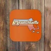 Massachusetts Retro Sunset Logo Coaster thumb 0