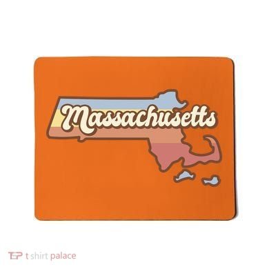 Massachusetts Retro Sunset Logo Mousepad