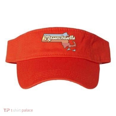 Massachusetts Retro Sunset Logo Visor