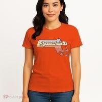 Massachusetts Retro Sunset Logo Women's T-Shirt thumb 4