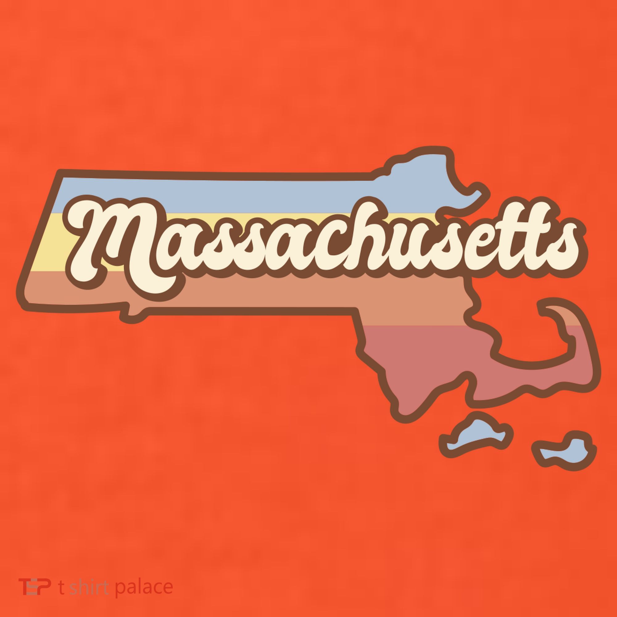 Massachusetts Retro Sunset Logo Women's T-Shirt