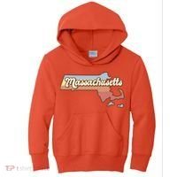 Massachusetts Retro Sunset Logo Kids Hoodie thumb 0