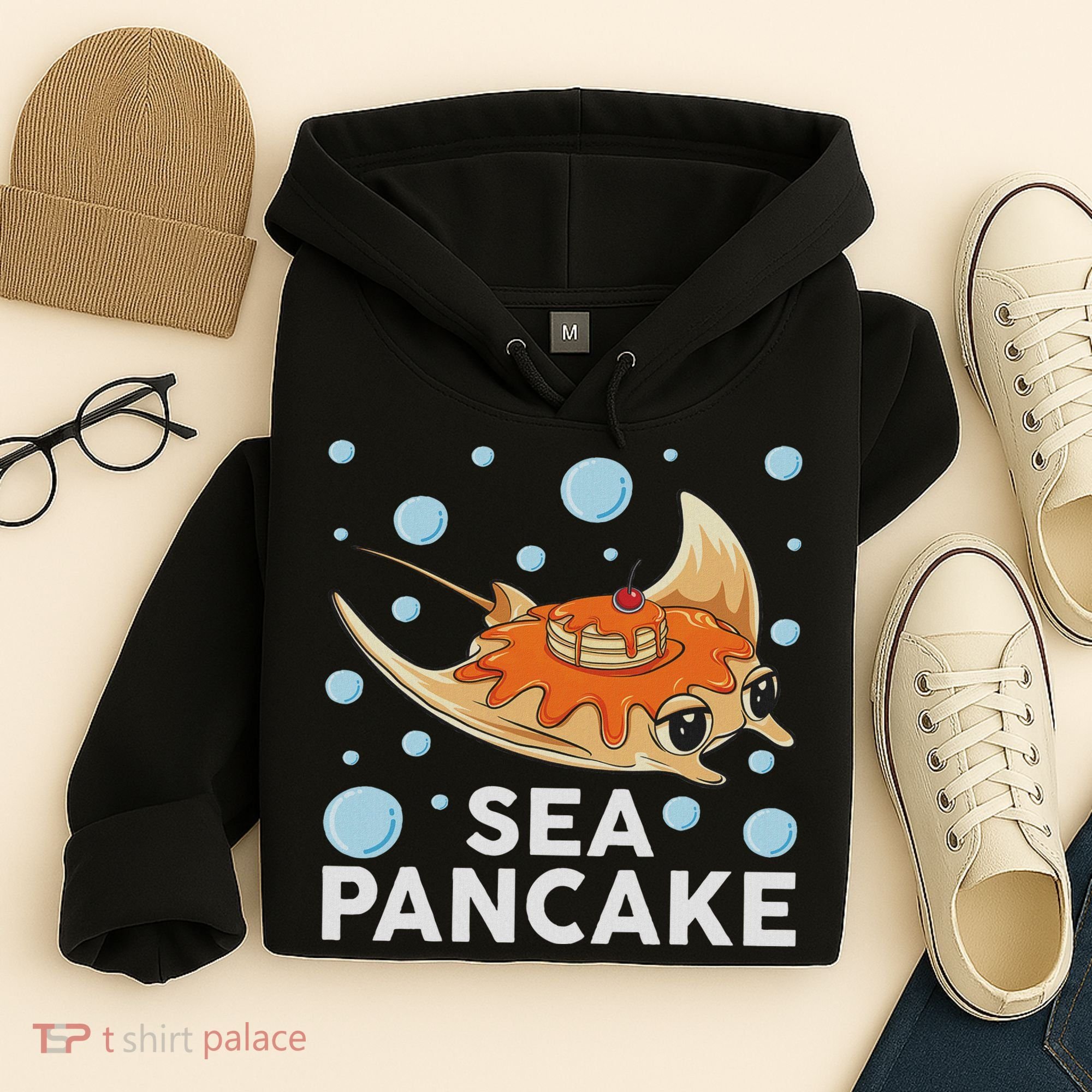 Manta Ray Stingray Fish Pancake Cake Ocean Biologist Hoodie