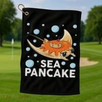 Manta Ray Stingray Fish Pancake Cake Ocean Biologist Golf Towel thumb 1