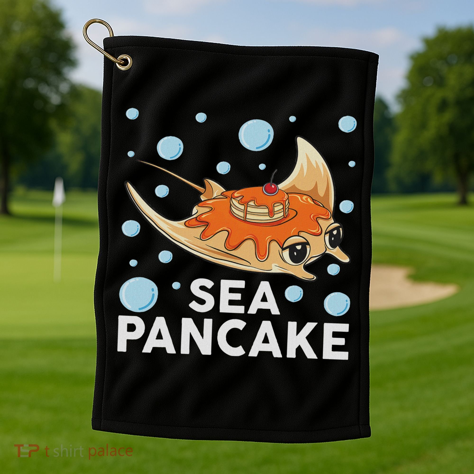 Manta Ray Stingray Fish Pancake Cake Ocean Biologist Golf Towel