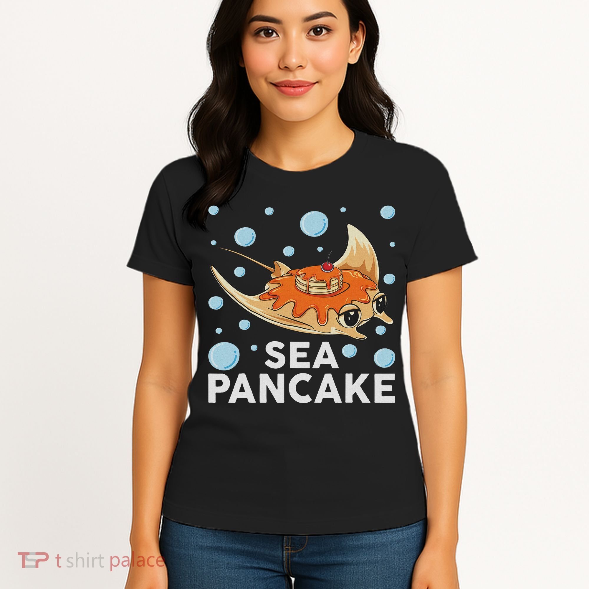 Manta Ray Stingray Fish Pancake Cake Ocean Biologist Women's T-Shirt