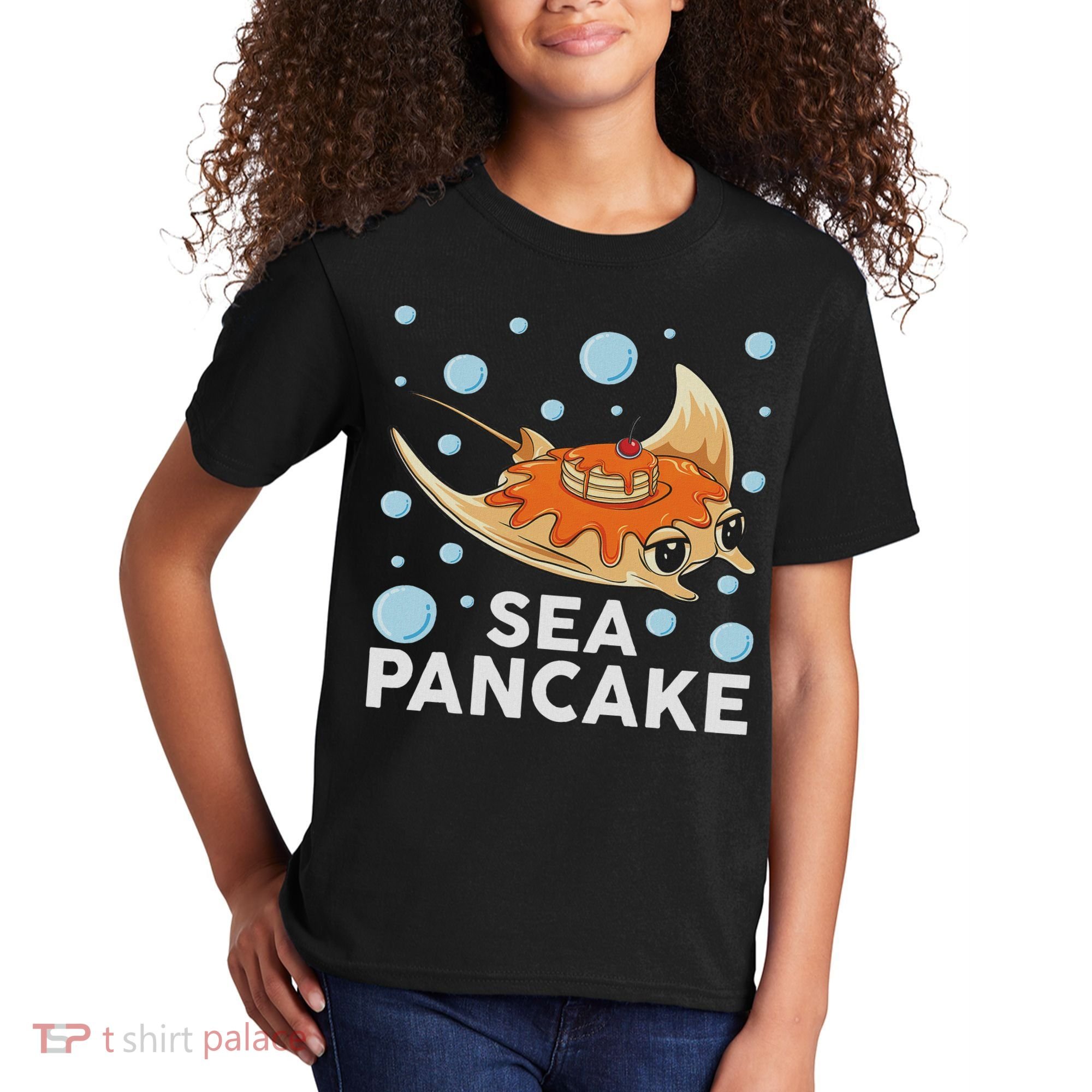 Manta Ray Stingray Fish Pancake Cake Ocean Biologist Kids T-Shirt