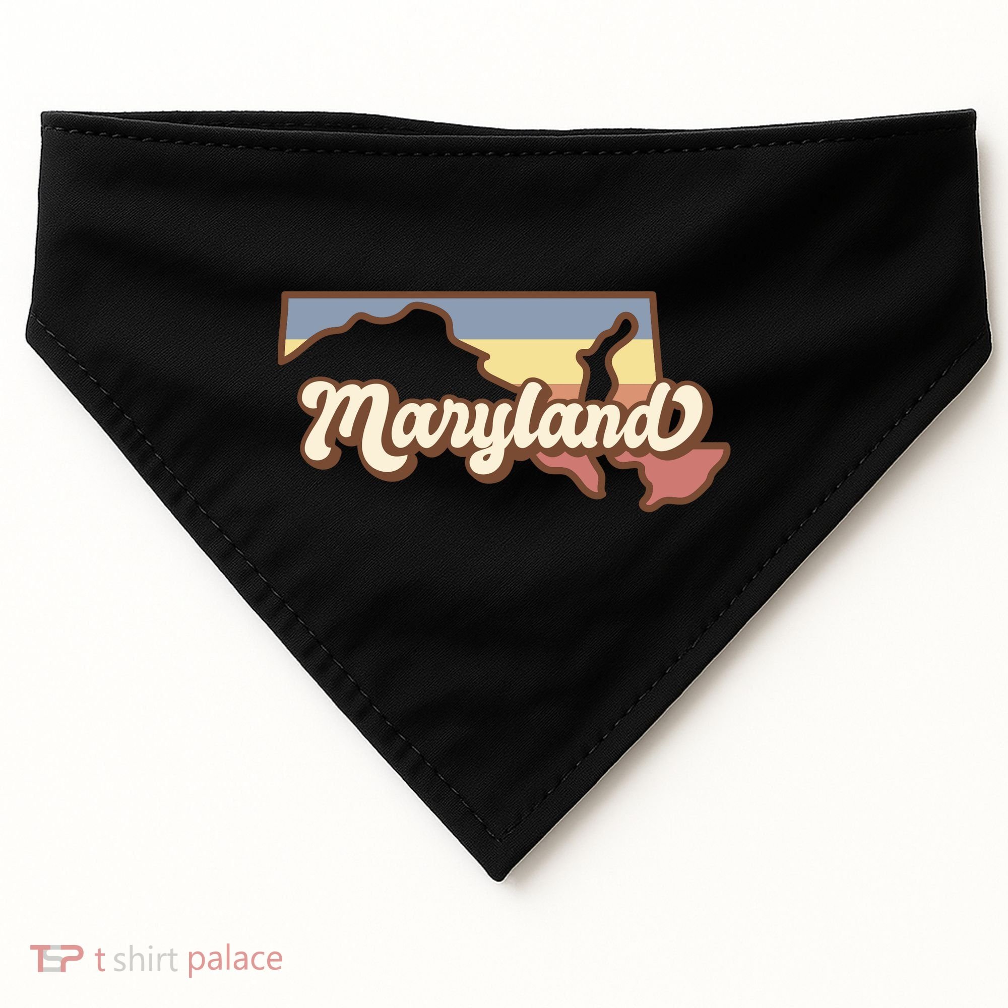 Maryland Retro Sunset Logo USA-Made Doggie Bandana