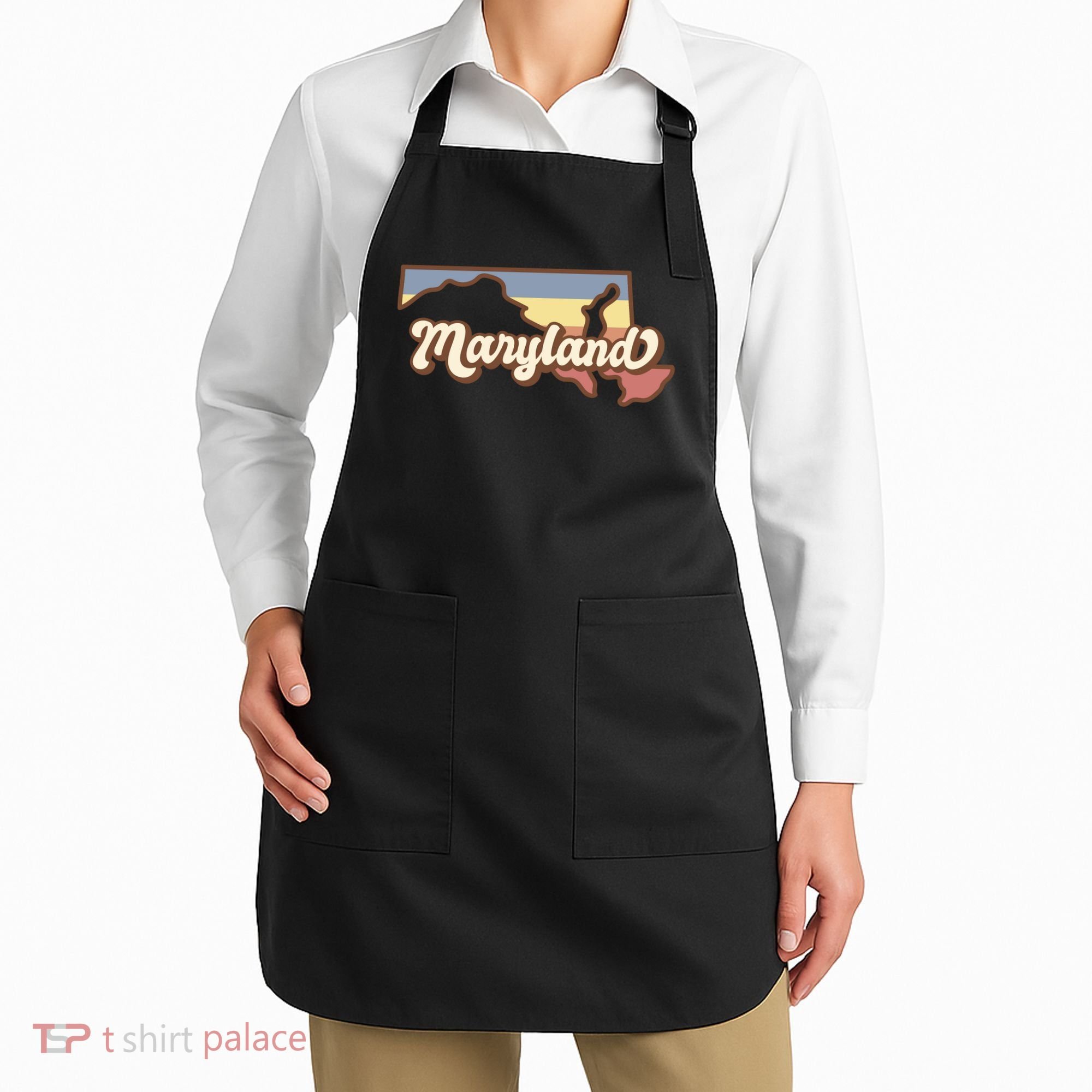 Maryland Retro Sunset Logo Apron