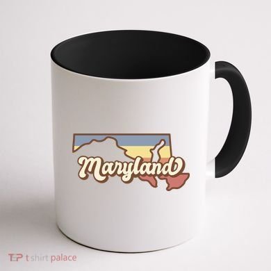 Maryland Retro Sunset Logo Coffee Mug back