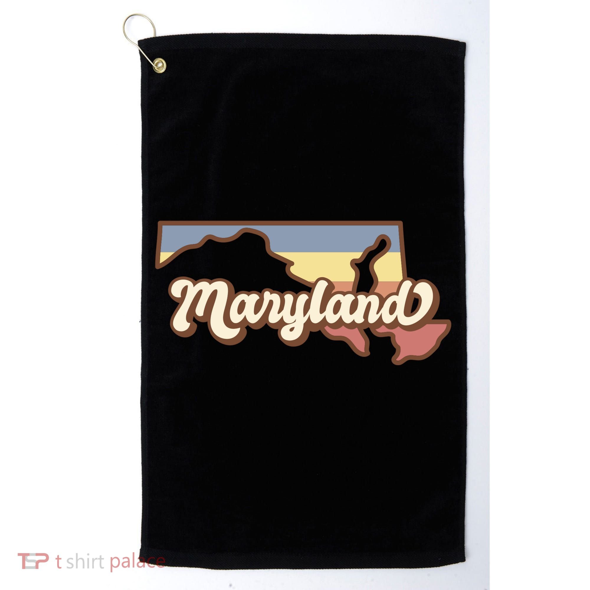 Maryland Retro Sunset Logo Golf Towel
