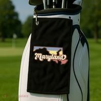 Maryland Retro Sunset Logo Golf Towel thumb 2
