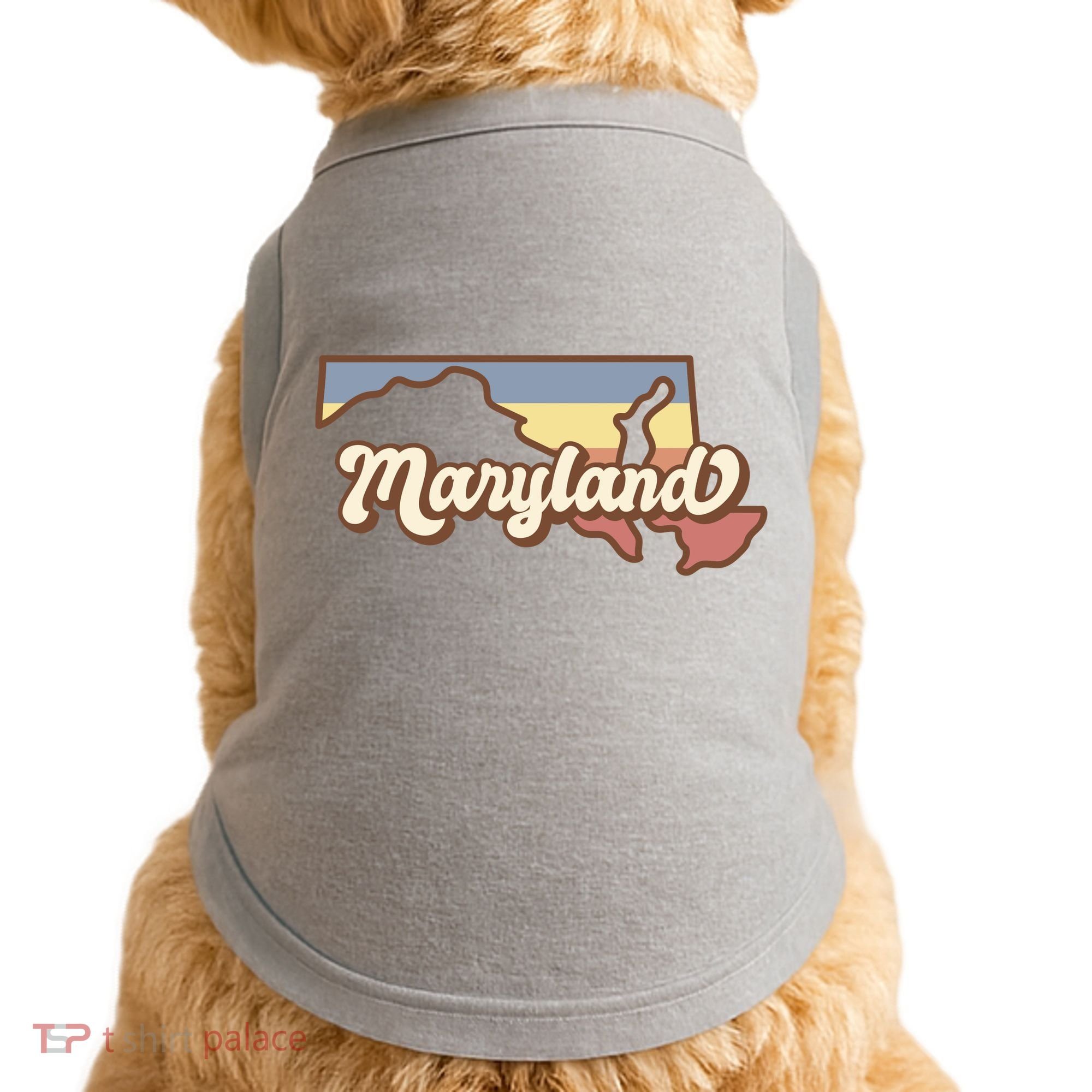 Maryland Retro Sunset Logo Doggie Tank