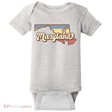 Maryland Retro Sunset Logo Baby Bodysuit