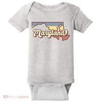 Maryland Retro Sunset Logo Baby Bodysuit thumb 0