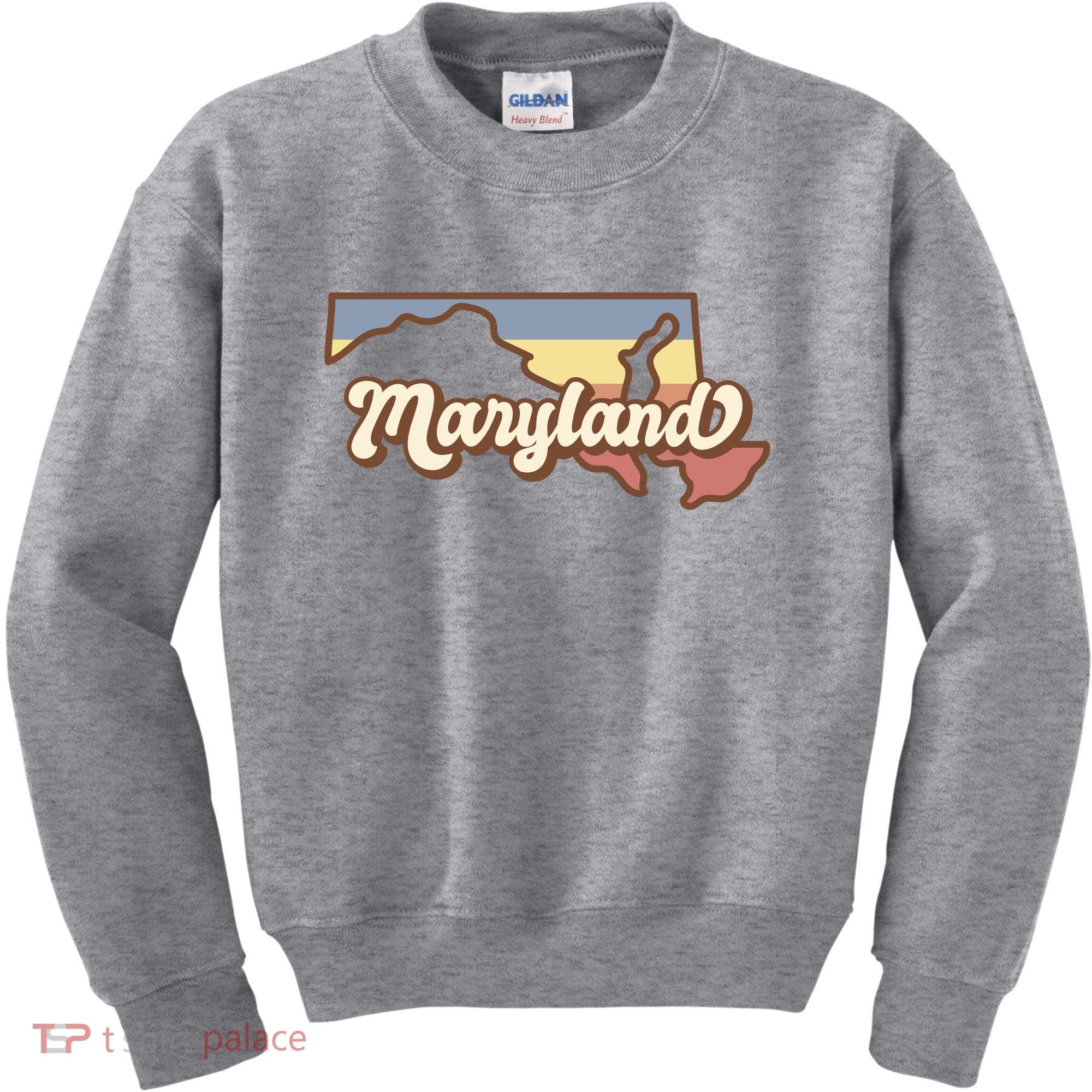 Maryland Retro Sunset Logo Kids Sweatshirt