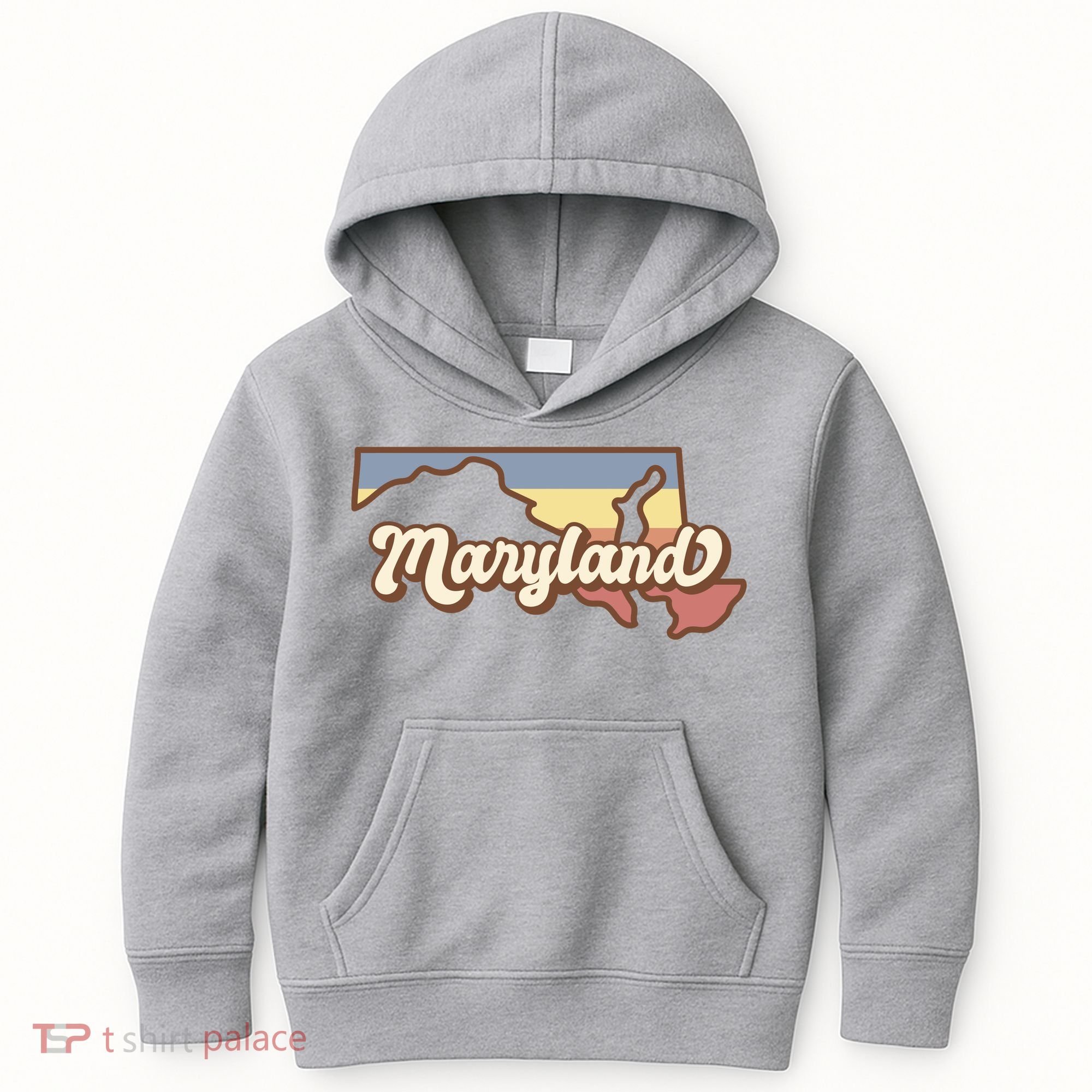 Maryland Retro Sunset Logo Kids Hoodie