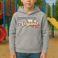 Maryland Retro Sunset Logo Kids Hoodie thumb 2
