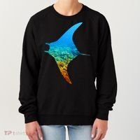 Manta Ray Silhouette Earth Day And Ocean Week Gift Women's Sweatshirt thumb 0