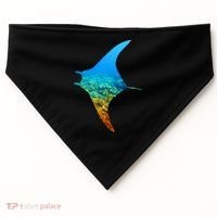 Manta Ray Silhouette Earth Day And Ocean Week Gift USA-Made Doggie Bandana thumb 0
