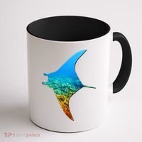 Manta Ray Silhouette Earth Day And Ocean Week Gift Coffee Mug thumb 1