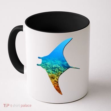 Manta Ray Silhouette Earth Day And Ocean Week Gift Coffee Mug