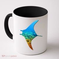 Manta Ray Silhouette Earth Day And Ocean Week Gift Coffee Mug thumb 0