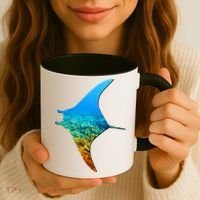 Manta Ray Silhouette Earth Day And Ocean Week Gift Coffee Mug thumb 3