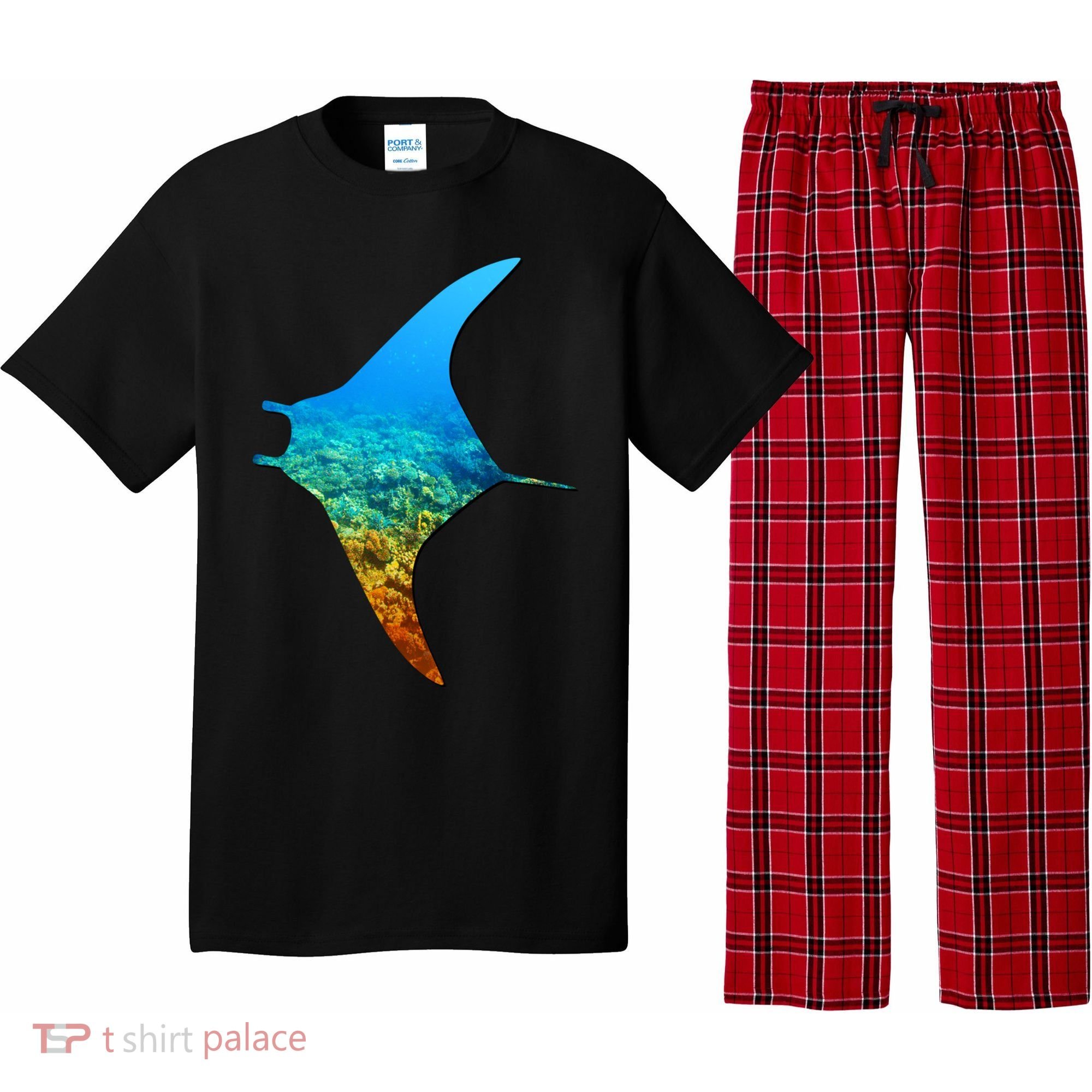 Manta Ray Silhouette Earth Day And Ocean Week Gift Pajama Set