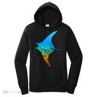 Manta Ray Silhouette Earth Day And Ocean Week Gift Women's Hoodie thumb 0
