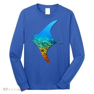 Manta Ray Silhouette Earth Day And Ocean Week Gift Long Sleeve Shirt