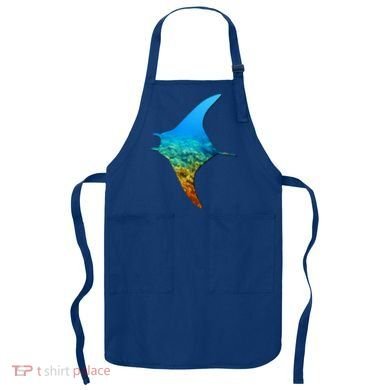 Manta Ray Silhouette Earth Day And Ocean Week Gift Apron