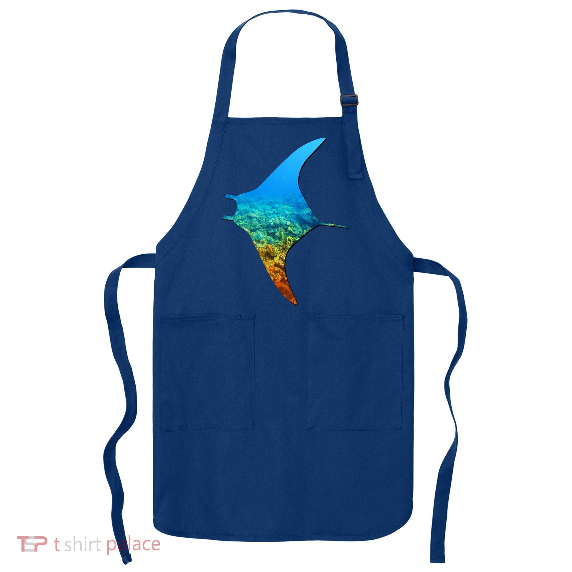 Manta Ray Silhouette Earth Day And Ocean Week Gift Apron