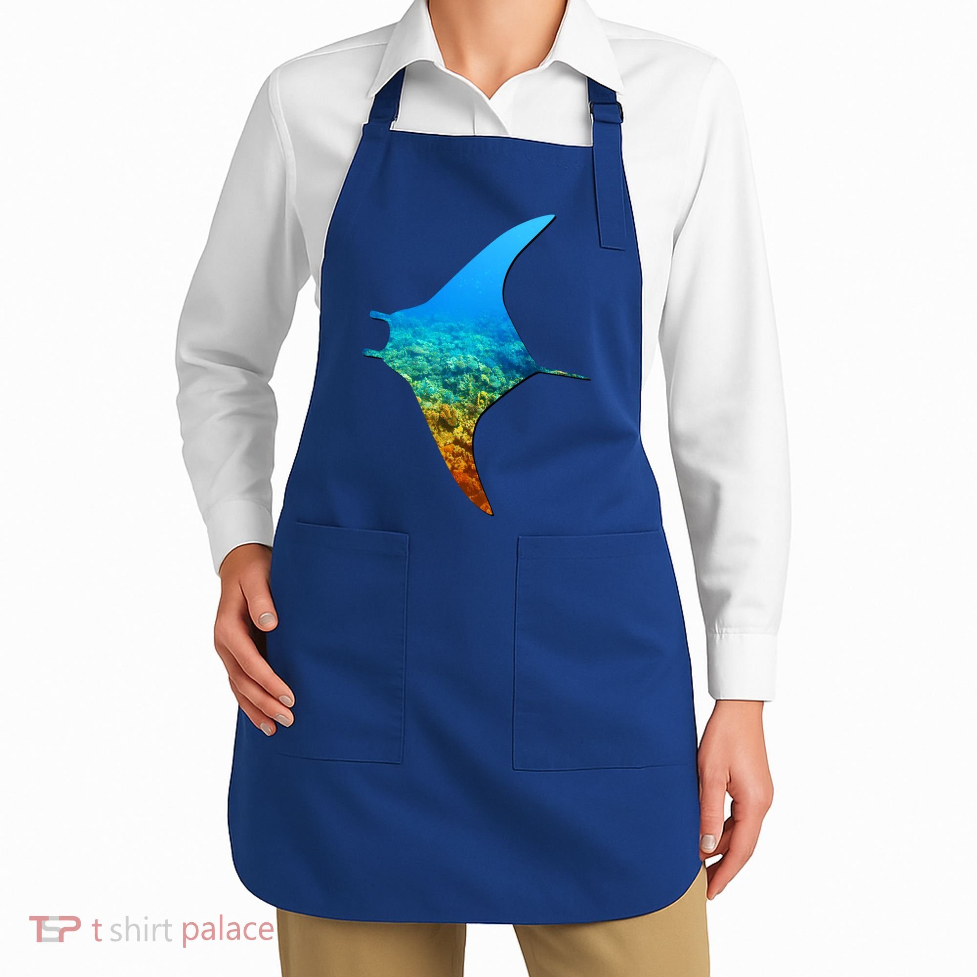 Manta Ray Silhouette Earth Day And Ocean Week Gift Apron