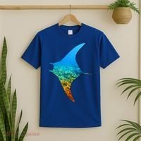 Manta Ray Silhouette Earth Day And Ocean Week Gift T-Shirt thumb 2