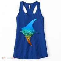 Manta Ray Silhouette Earth Day And Ocean Week Gift Women's Tank Top thumb 0