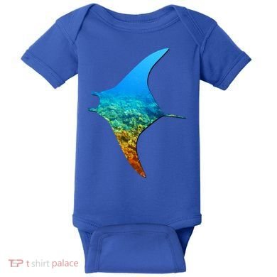 Manta Ray Silhouette Earth Day And Ocean Week Gift Baby Bodysuit