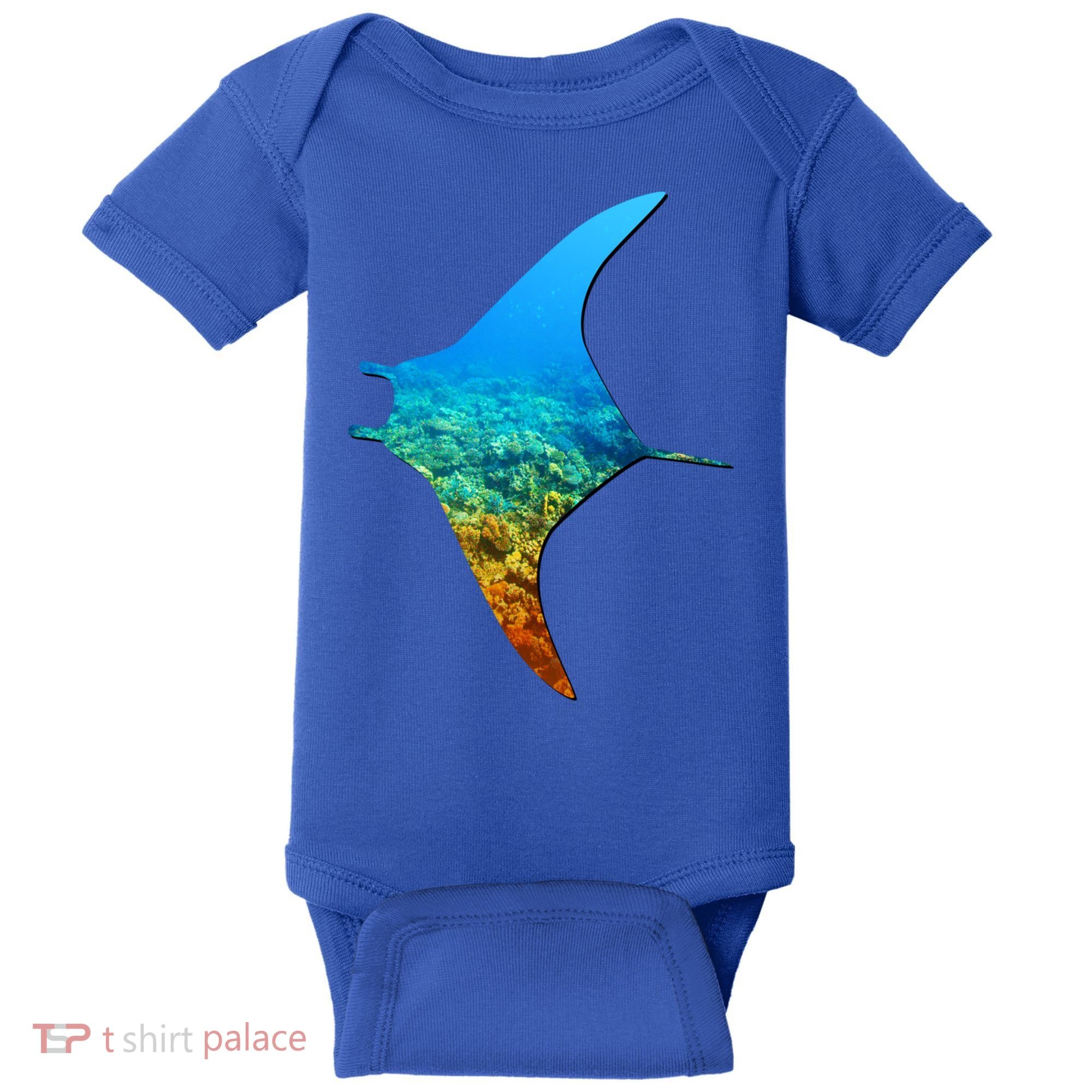 Manta Ray Silhouette Earth Day And Ocean Week Gift Baby Bodysuit