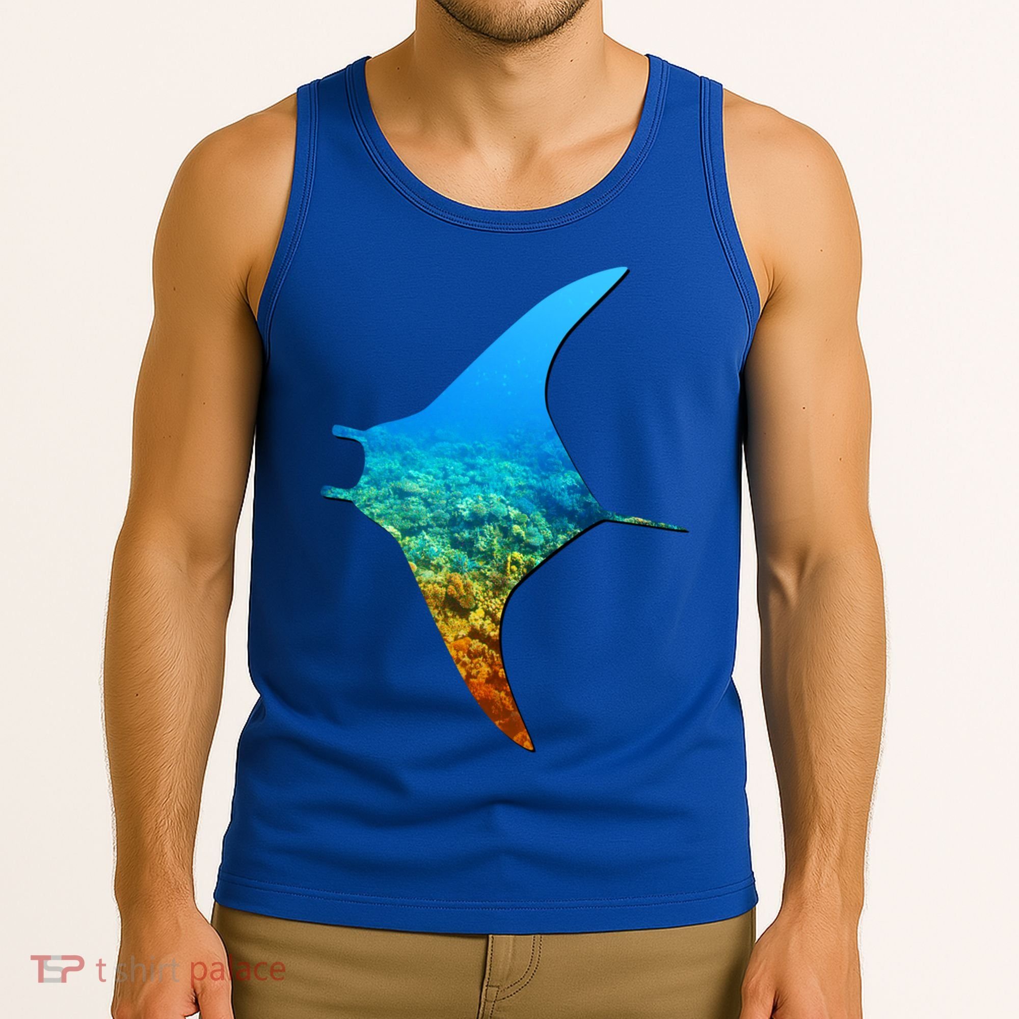 Manta Ray Silhouette Earth Day And Ocean Week Gift Tank Top