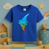 Manta Ray Silhouette Earth Day And Ocean Week Gift Toddler T-Shirt thumb 3