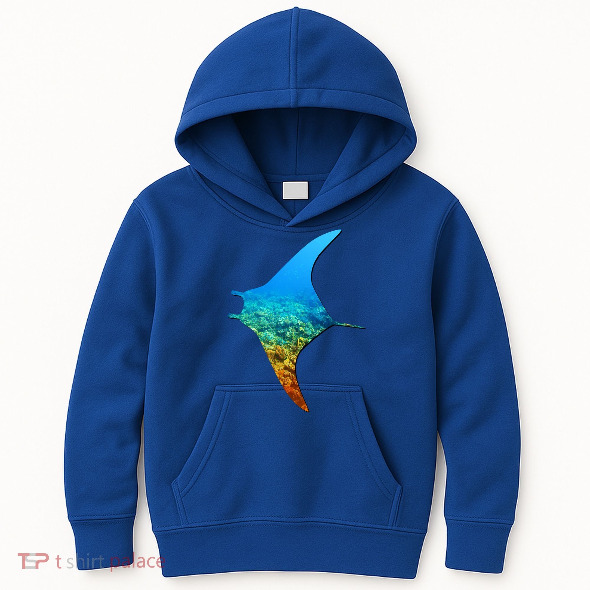Manta Ray Silhouette Earth Day And Ocean Week Gift Kids Hoodie