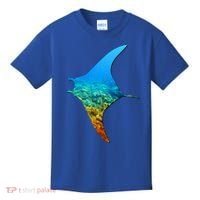 Manta Ray Silhouette Earth Day And Ocean Week Gift Kids T-Shirt thumb 0