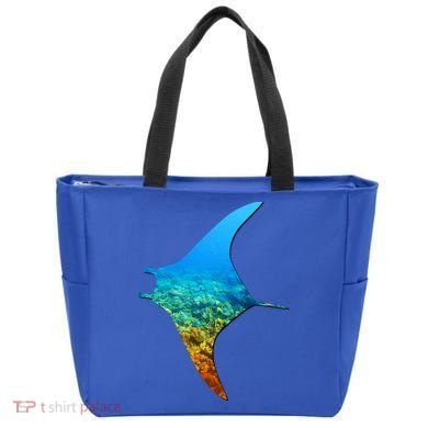 Manta Ray Silhouette Earth Day And Ocean Week Gift Tote Bag