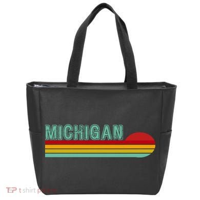 Michigan Retro Sunset Logo Tote Bag
