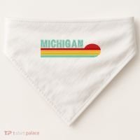 Michigan Retro Sunset Logo USA-Made Doggie Bandana thumb 0