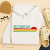 Michigan Retro Sunset Logo Hoodie thumb 4
