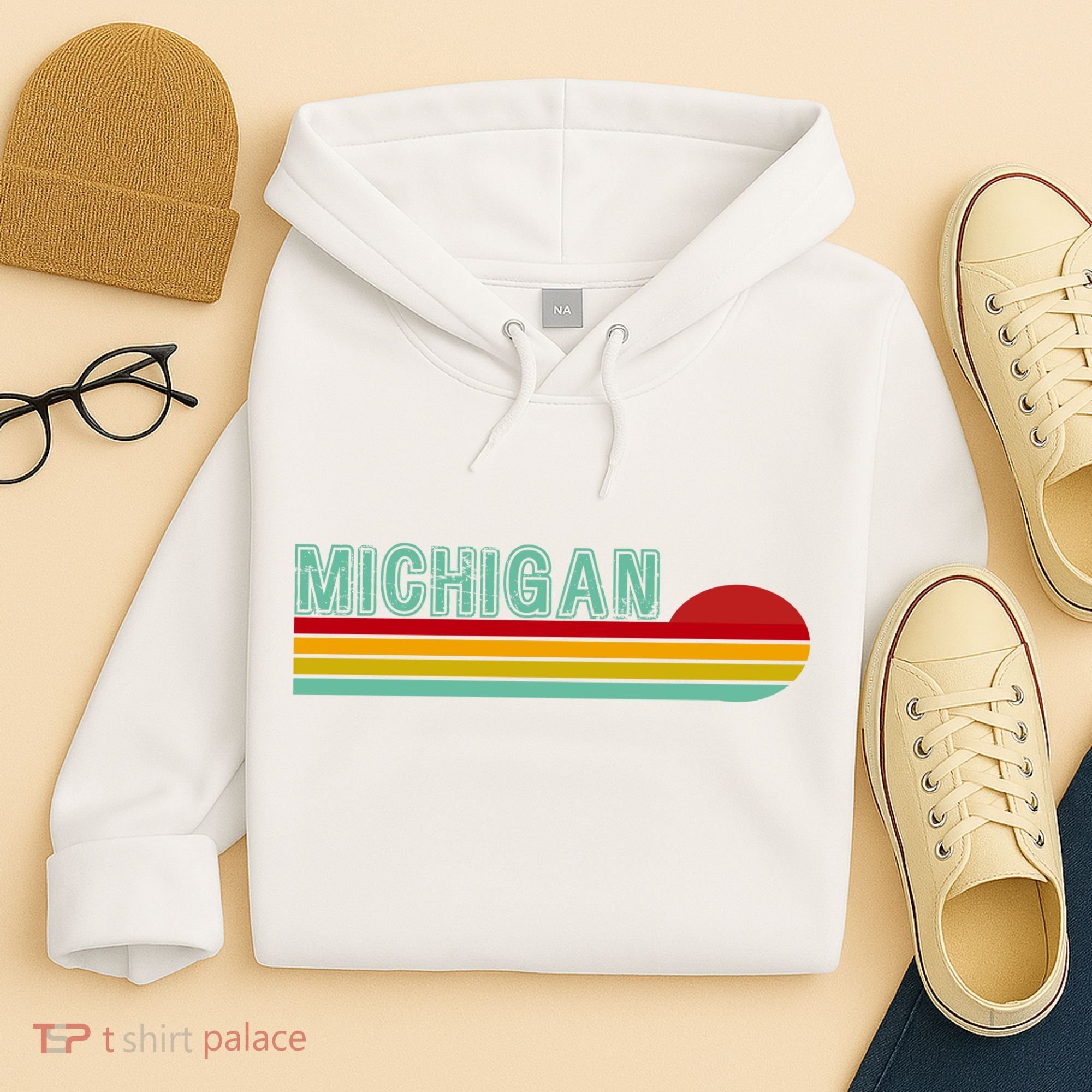 Michigan Retro Sunset Logo Hoodie