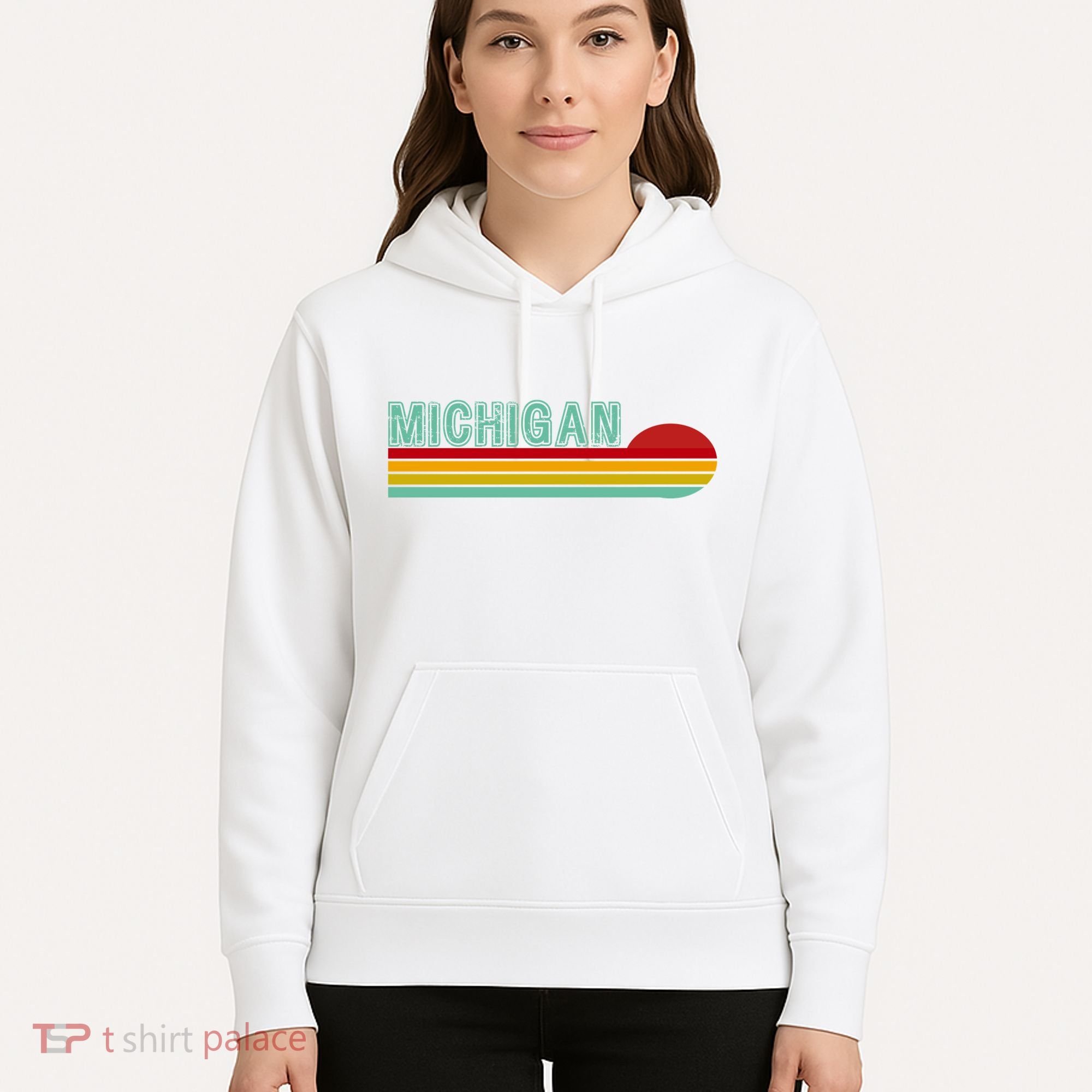 Michigan Retro Sunset Logo Hoodie
